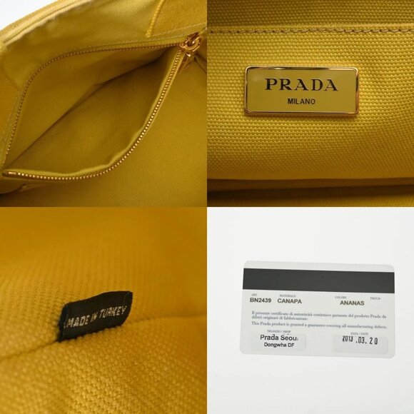 PRADA Canapa mini yellow BN2439 hand bag - Picture 7 of 12